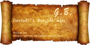 Gerhát Benjámin névjegykártya